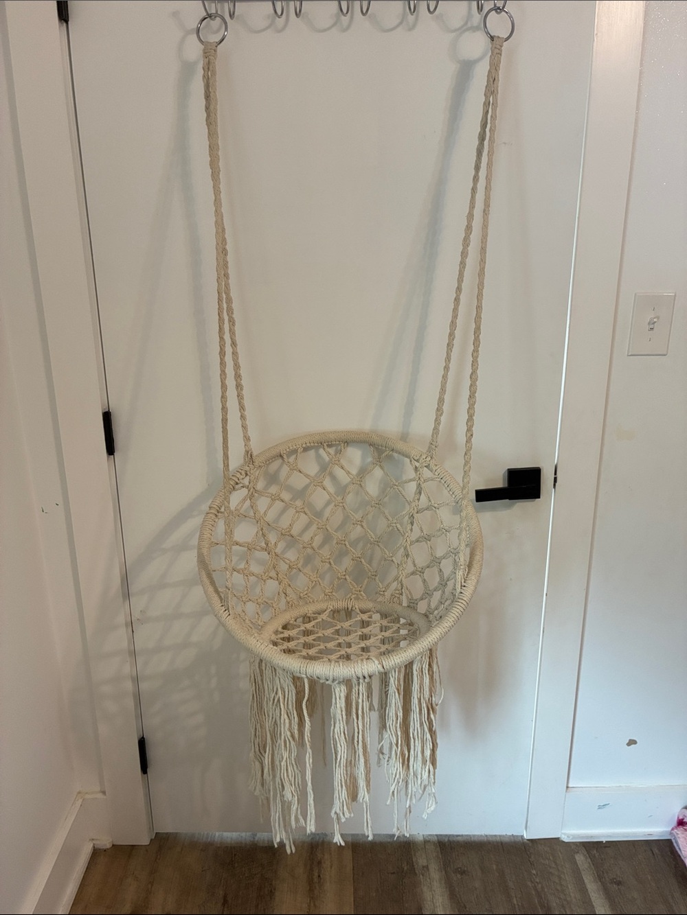 Boho Macramé Hanging Chair Swing - Cream
